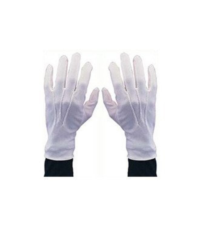 White Gloves With Snap Large