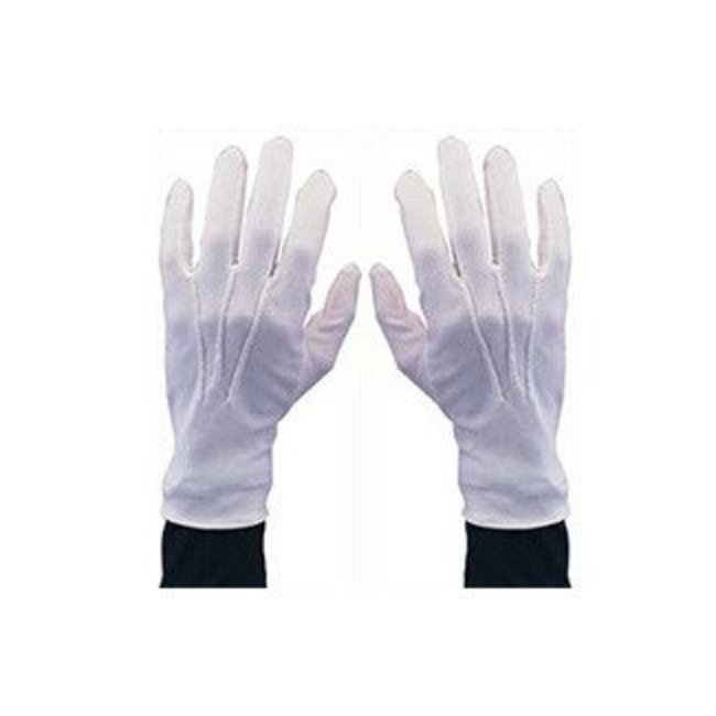 White Gloves With Snap Medium