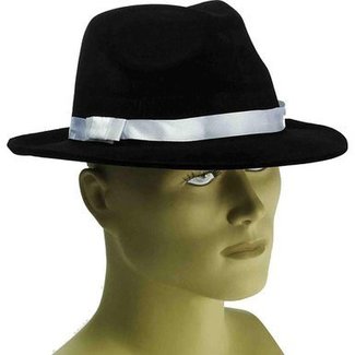 Forum Novelties Black Flocked Gangster Hat