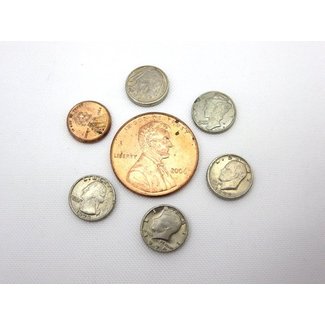 Dozen Mini U.S. Coins - 3/8" Dime - Coin (M10)