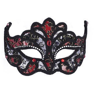 Forum Novelties Black Red Lace Mask