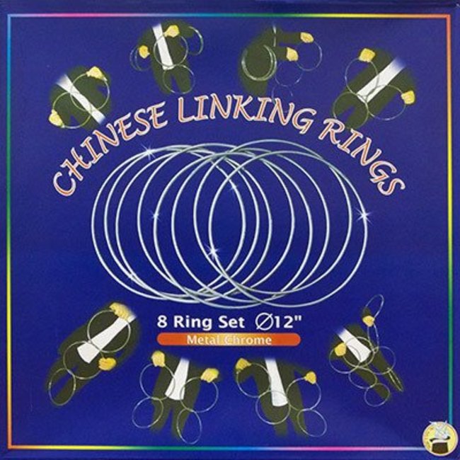 Chinese Linking Rings (12 inch- CHROME) by Vincenzo Difatta