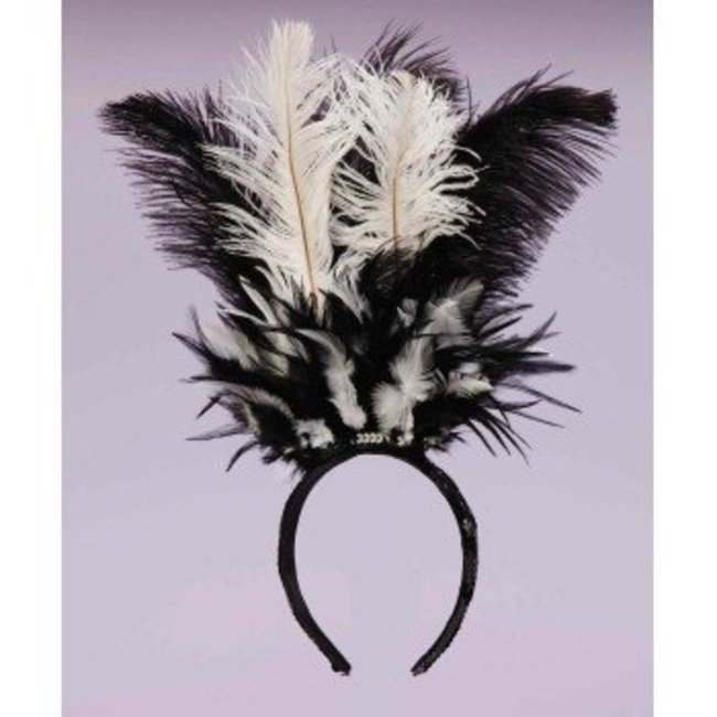 Forum Novelties Black and White Feather Headband