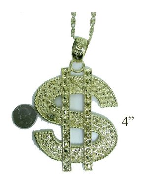 Dollar Sign Necklace Gold by Accessory Label