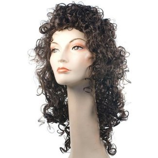 Morris Costumes and Lacey Fashions Woman Fancy Bargain Curly Brown Wig