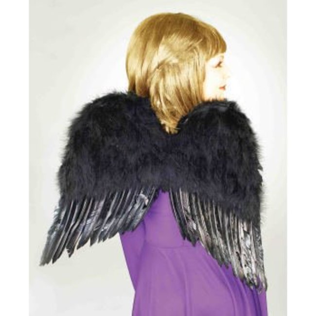 Forum Novelties Feather Wings, Black - 20 inches