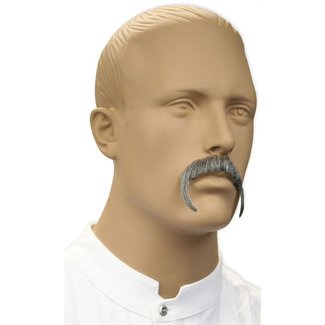 Morris Costumes and Lacey Fashions Moustache - Fu Manchu, Grey (human hair)