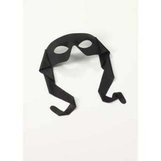 Rubies Costume Company Eye Mask - Masked Man w/Ties Black