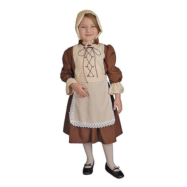 Dress Up America Colonial Girl Brown - Medium 8-10