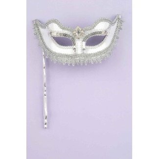 Forum Novelties Silver Venetian Mask With Stick WST-011