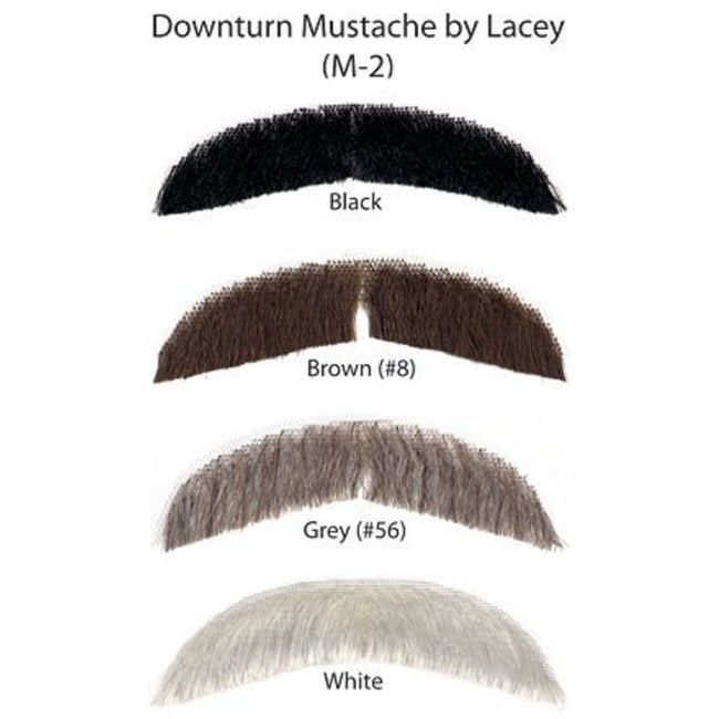 Morris Costumes and Lacey Fashions Downturn White M2 Moustache Human Hair