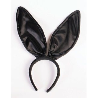 Forum Novelties Bunny Ears - Black, Satin Super Deluxe