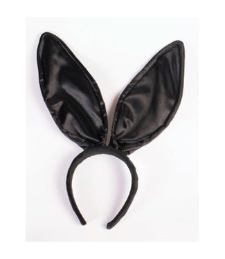 Forum Novelties Bunny Ears - Black, Satin Super Deluxe