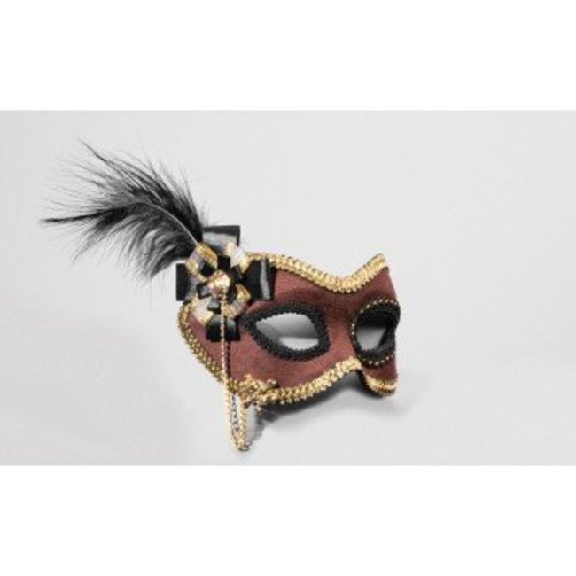 Forum Novelties Brown Suede Venetian Mask