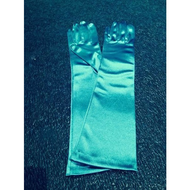 Gloves Green Elbow Length Satin by Beyco