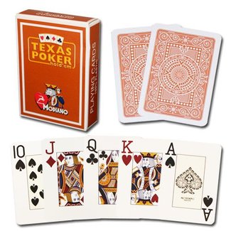Modiano Texas Poker Jumbo, Brown by Modiano