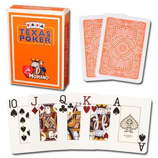 Modiano Texas Poker Jumbo, Orange by Modiano