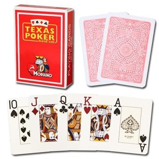 Modiano Texas Poker Jumbo, Red by Modiano