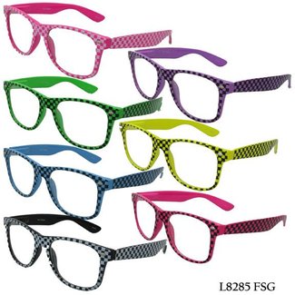 Glasses - Checkerboard Print Assorted Colors