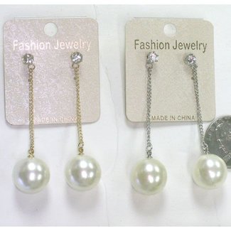 Earrings - Pearl Drop On Chain