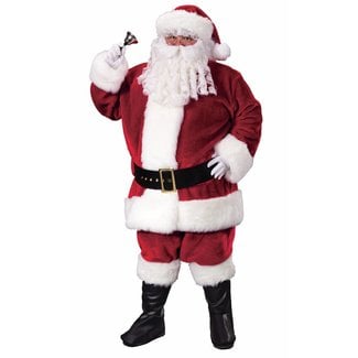 Fun World Crimson Plush Santa Suit - Plus 50-54