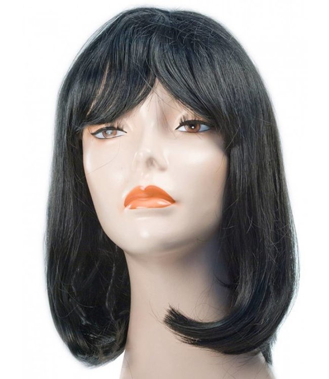 Morris Costumes and Lacey Fashions Courtney Pageboy Black Wig