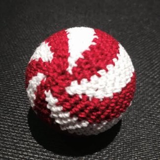 Ronjo Load Ball, 1 1/2 inch Wood - Red/White Swirl  (M8)
