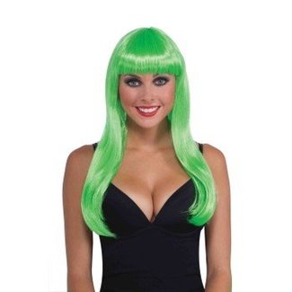 Forum Novelties Long Green Wig, Bangs