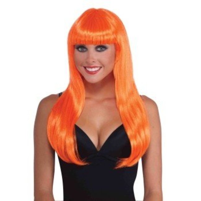 Forum Novelties Long Orange Wig, Bangs (361)