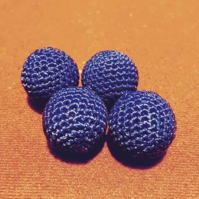 Ronjo Crocheted Balls Acrylic 4 pk, 3/4 inch - Blue (M8)