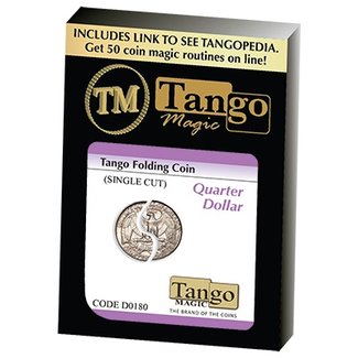 Folding Coin Quarter Dollar Traditional Single Cut (D0180) by Tango (M10)