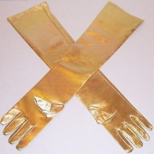 Gloves Gold Shoulder Length Lame'