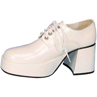 Jazz Platform Shoes - White, Large 12-13 by Pleaser USA