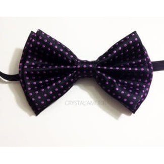 Bow Tie, Black w/Purple Dots - Boxed