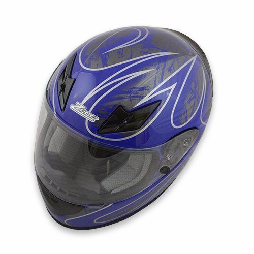 Zamp Zamp FS-8 Helmet (Graphic Blue/Silver, Medium)