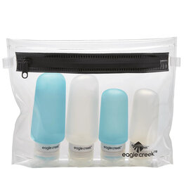 Eagle Creek Silicone Bottle Set Clear/Aqua