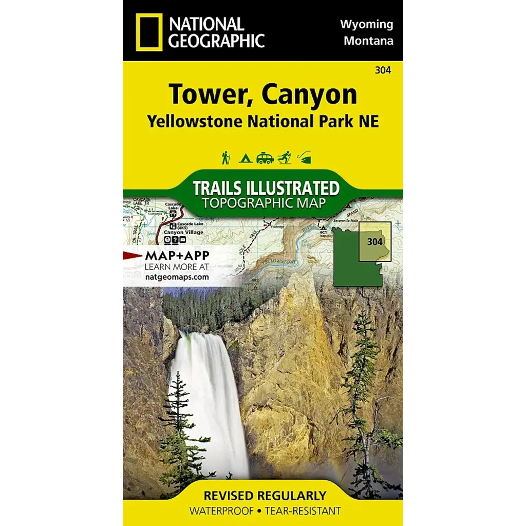 NATIONAL GEOGRAPHIC Tower Canyon Yellowstone NP NE Trails Illustrated #304
