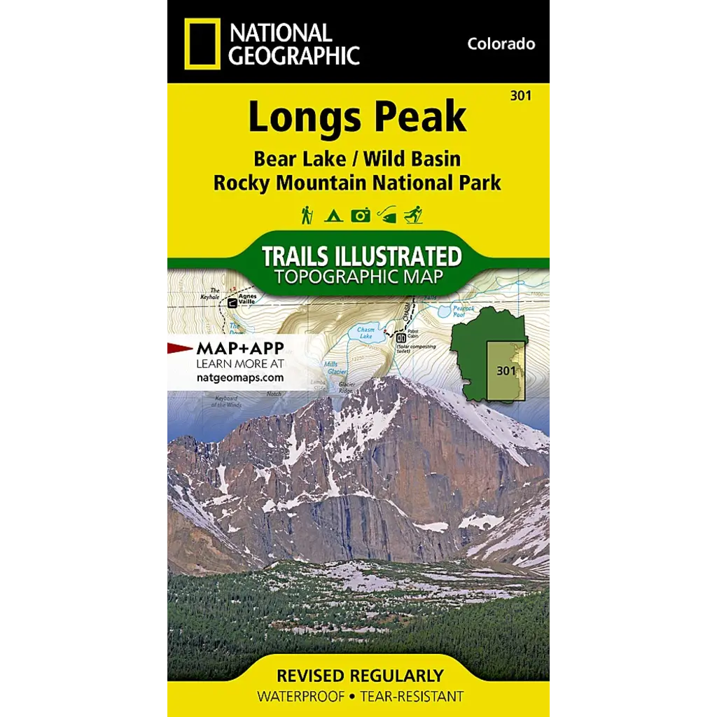 NATIONAL GEOGRAPHIC Longs Peak Bear Lake/Wild Basin Rocky Mt. NP Trails Illustrated #301