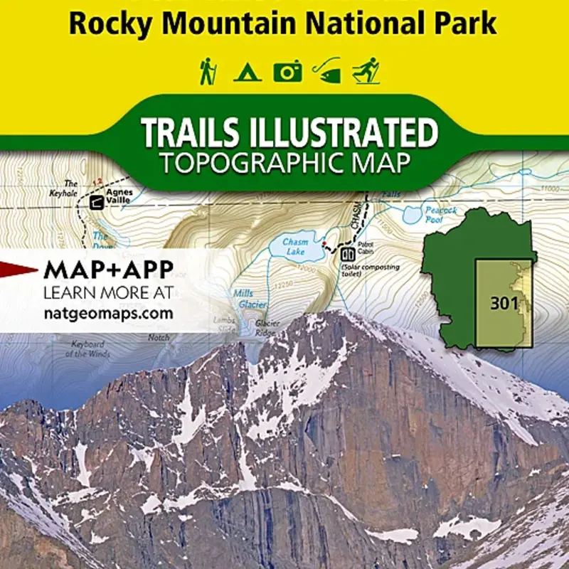 NATIONAL GEOGRAPHIC Longs Peak Bear Lake/Wild Basin Rocky Mt. NP Trails Illustrated #301