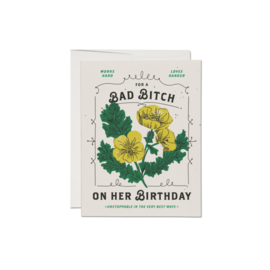 Red Cap Cards Birthday Card - Bad Bitch