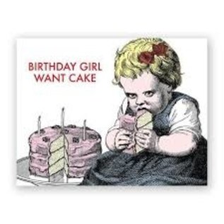 Mincing Mockingbird Birthday Card - Birthday Girl Want Cake