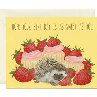 Yeppie Paper Birthday Card - Hedgehog Strawberries