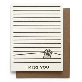 Smarty Pants Paper Friend Card - Miss You Cat Paw