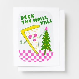 Yellow Owl Workshop Holiday Card - Deck The Halls Pizza