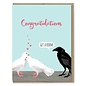 Modern Printed Matter Wedding Card - Get a Room Doves