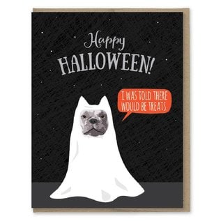 Modern Printed Matter Halloween Card - Ghost Dog Treats