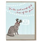 Modern Printed Matter Holiday Card - Cat Antlers