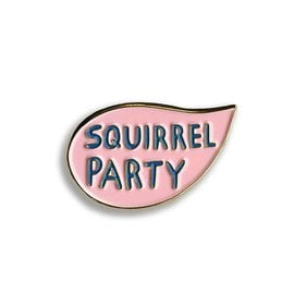 Mincing Mockingbird Squirrel Party Enamel Pin