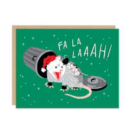 Party of One Holiday Card - Fa La Possum
