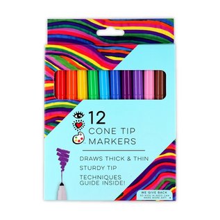 Bright Stripes Cone Tip Markers